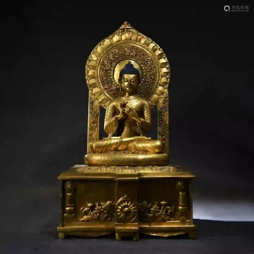 A Gilding Copper Sitting Mahavairocana Statue