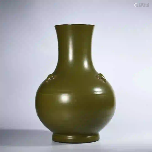 A Tea Dust Glazed Porcelain Zun