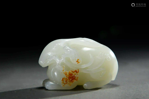 A White Jade Rabbit and Ruyi Ornament