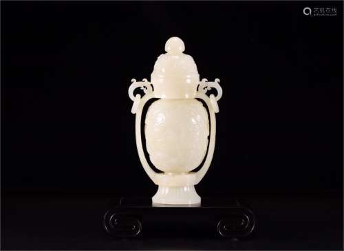 A Chinese Carved Jade Vase