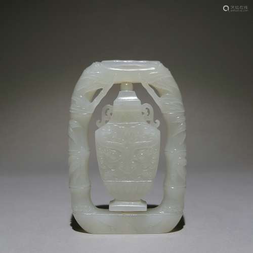 chinese white jade revolved pendant