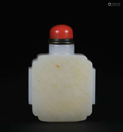 chinese white jade seed snuff bottle