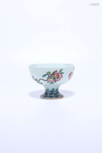chinese famille rose porcelain stem bowl