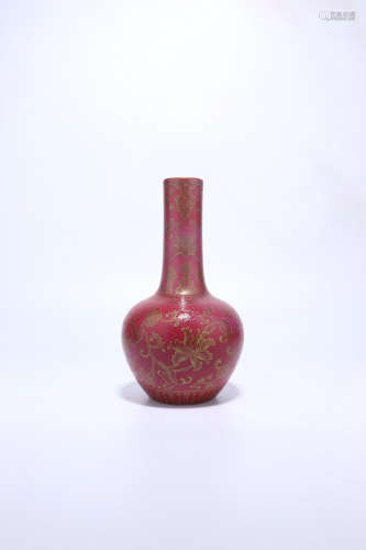 chinese ruby glazed porcelain globular vase