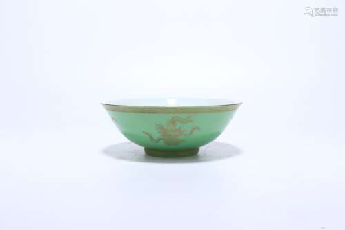 chinese green glazed porcelain bowl