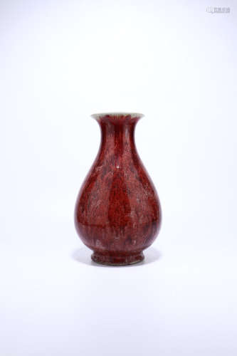 chinese flambe glazed pear shaped vase