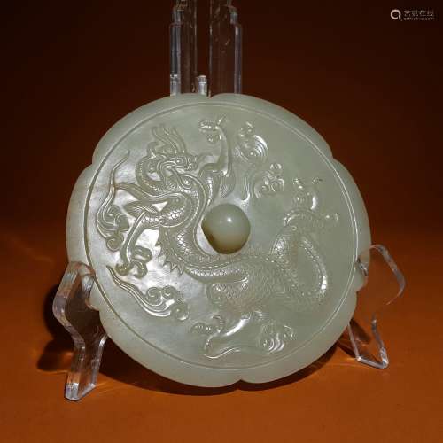 chinese jade mirror with dragon pattern