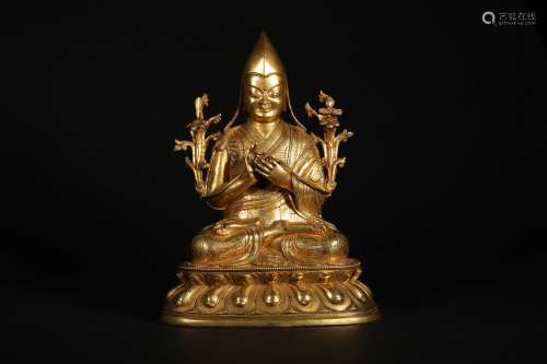 chinese gilt bronze buddha statue