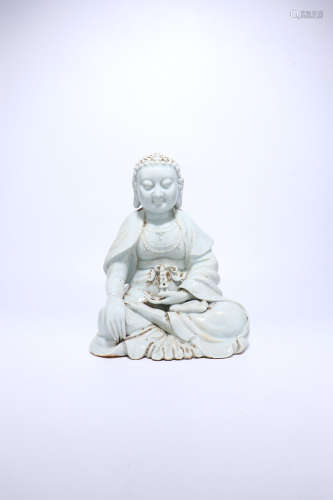 chinese white glazed porcelain sakyamuni figurine