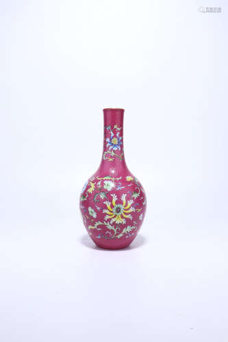 chinese famille rose porcelain bottle vase