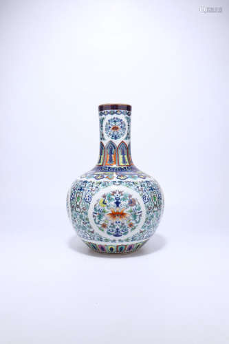 chinese blue and white doucai porcelain globular vase