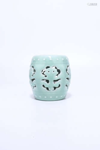 chinese celadon glazed porcelain barrel stool