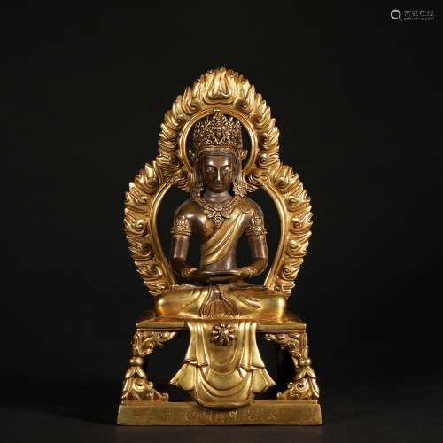 chinese gilt bronze buddha statue