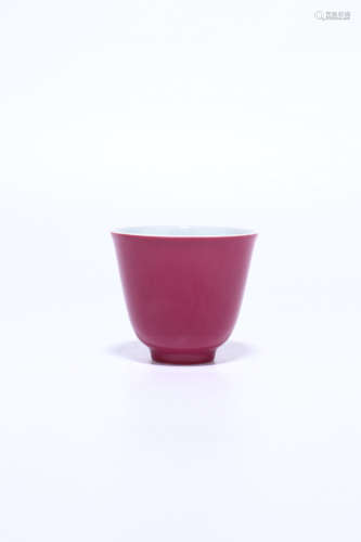 chinese ruby-pink glazed porcelain cup