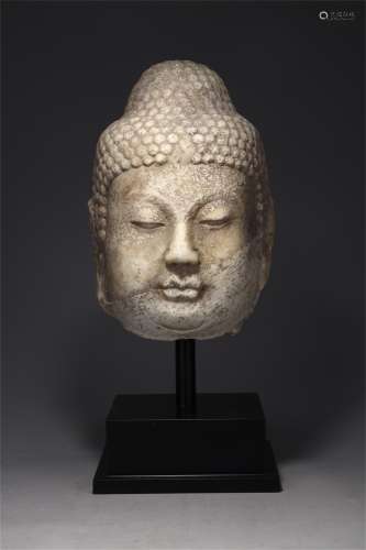 A Chinese Carved Stone Buddha Top