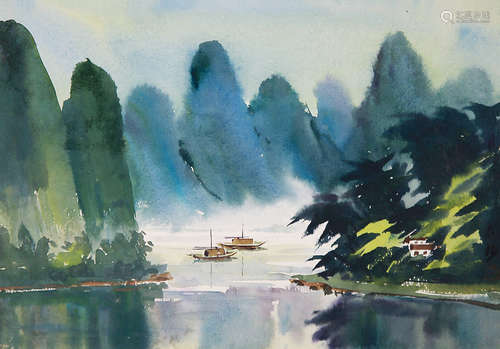 阳太阳 水粉风景画