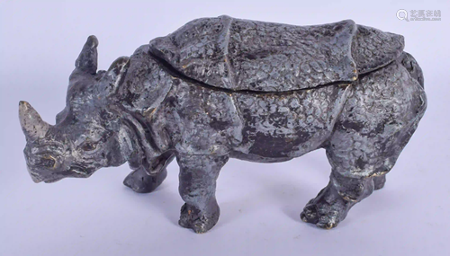 A CONTEMPORARY COLD PAINTED BRONZE BUFFALO INKWELL…