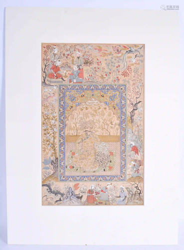 A FINE 19TH CENTURY MIDDLE EASTERN ISLAMIC PAINTED