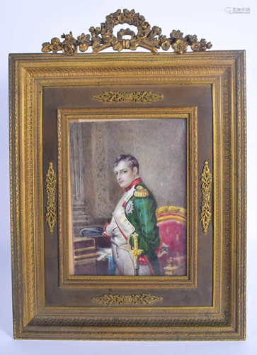 A LARGE 19TH CENTURY FRENCH PAINTED BONE PORTRAIT