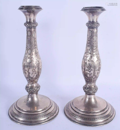 A LARGE PAIR OF 19TH CENTURY CONTINENTAL SILVER