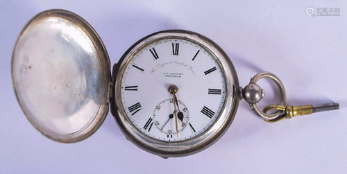 AN ANTIQUE FULL HUNTER POCKET WATCH. 5.25 cm diameter.