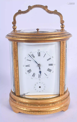 A GOOD 19TH CENTURY FRENCH GILT BRONZE REPEATING