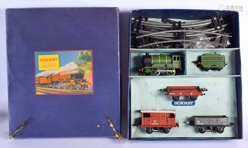 A BOXED HORNBY TRAIN NO 601 GOODS SET.