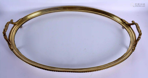 A LOVELY ANTIQUE FRENCH BRONZE AND GLASS SERVING TRAY