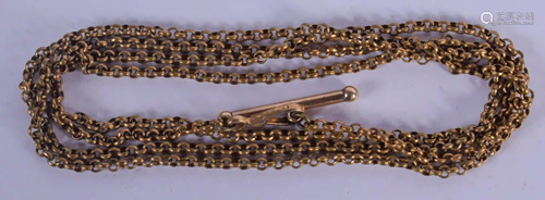 AN ANTIQUE MUFF CHAIN. 123 cm long.