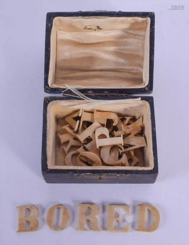 ASSORTED ANTIQUE BONE ALPHABET LETTERS. (qty)