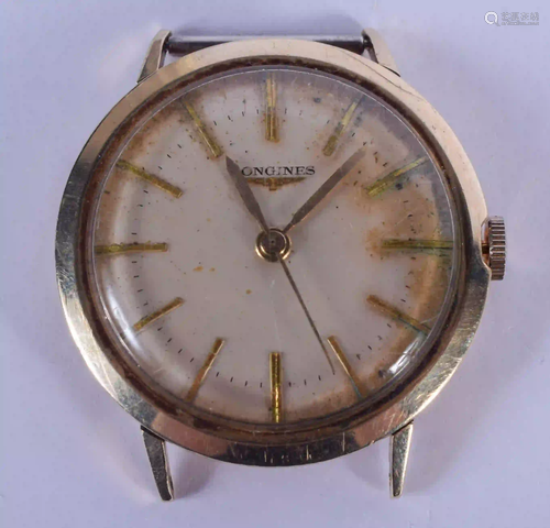 A VINTAGE LONGINES WATCH. 27 grams. 3.5 cm diameter.