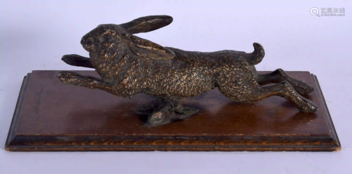 A 19TH CENTURY AUSTRIAN COLD PAINTED BRONZE HARE