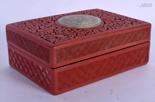 A 19TH CENTURY CHINESE CINNABAR LACQUER BOX AND CO…