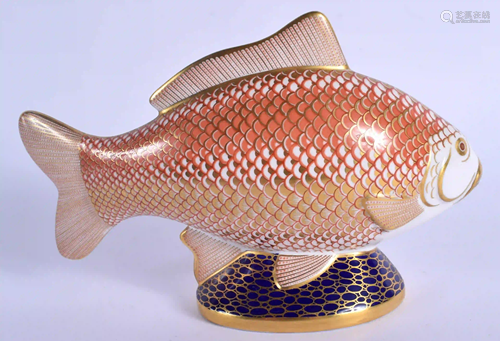 Royal Crown Derby paperweight Carp. 18cm wide.