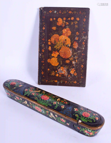 A 19TH CENTURY ISLAMIC MIDDLE EASTERN LACQUER SLIDING