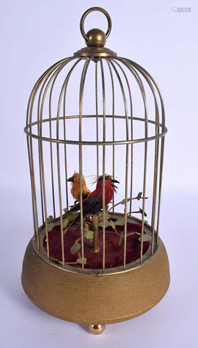 A 1950S EUROPEAN SINGING BIRD CAGE. 27 cm high.