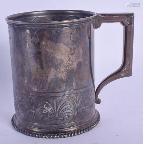 AN AMERICAN SILVER CHRISTENING MUG. 133 grams. 9 cm