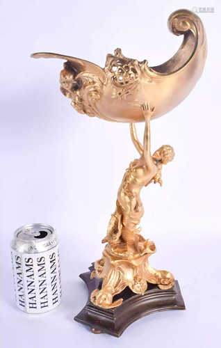 A CONTEMPORARY GILT BRONZE FEMALE CENTREPIECE mod…