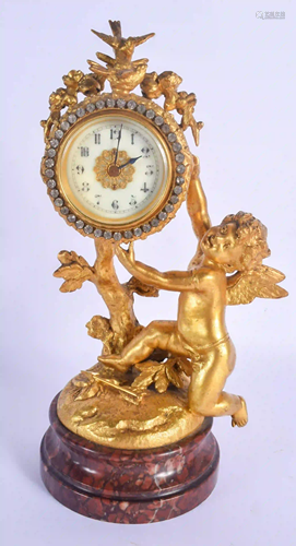 A 19TH CENTURY FRENCH GILT BRONZE FIGURE OF A PUTTI