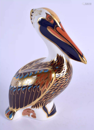 Royal Crown Derby paperweight Brown Pelican. 13cm high.