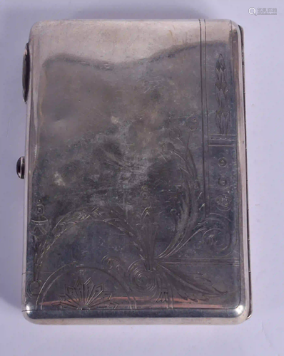 AN ANTIQUE RUSSIAN SILVER CIGARETTE CASE. 200 grams. 12