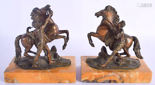 AN UNUSUAL PAIR OF 19TH CENTURY GRAND TOUR BRONZE