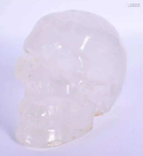 A CONTINENTAL CARVED ROCK CRYSTAL SKULL. 11 cm x 11 c…
