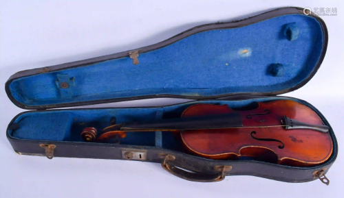 A TWO PIECE BACK VIOLIN. 57 cm long.