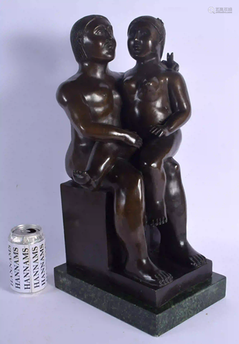 A CONTEMPORARY BRONZE STUDY OF A CHUBBY COUPLE model…