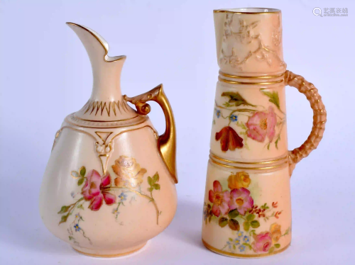 Royal Worcester blush bone miniature claret jug