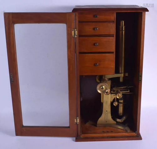 A LOVELY LARGE ANTIQUE A ROSS OF LONDON MICROSCOPE No