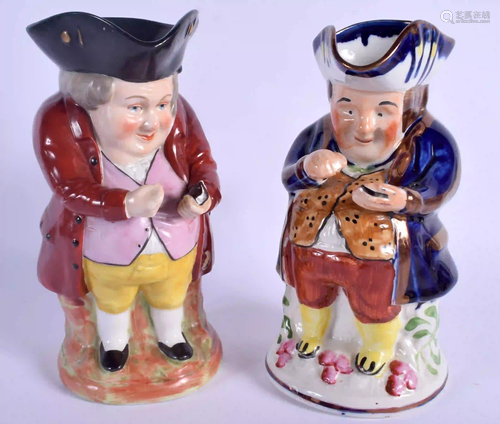 TWO ENGLISH CHARACTER TOBY JUGS. 23.5 cm high. (2)