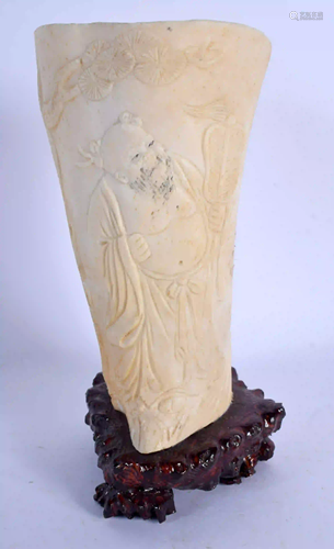 A 19TH CENTURY CHINESE CARVED BONE VASE Qing, carved