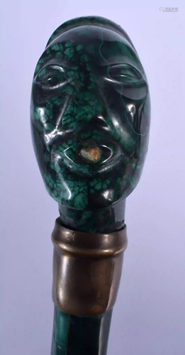 A VERY RARE 19TH CENTURY RUSSIAN CARVED MALACHITE